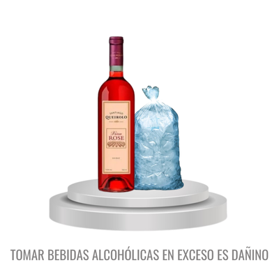 VINO QUEIROLO ROSE 750ML+HIELO 1.5 K