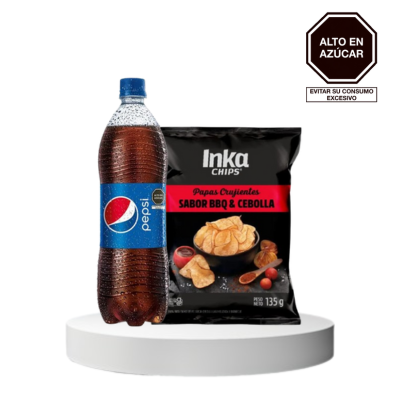 WA INKA CHIPS CEBOLLA CARAMELIZADA Y BBQ 135GR+PEPSI 1L